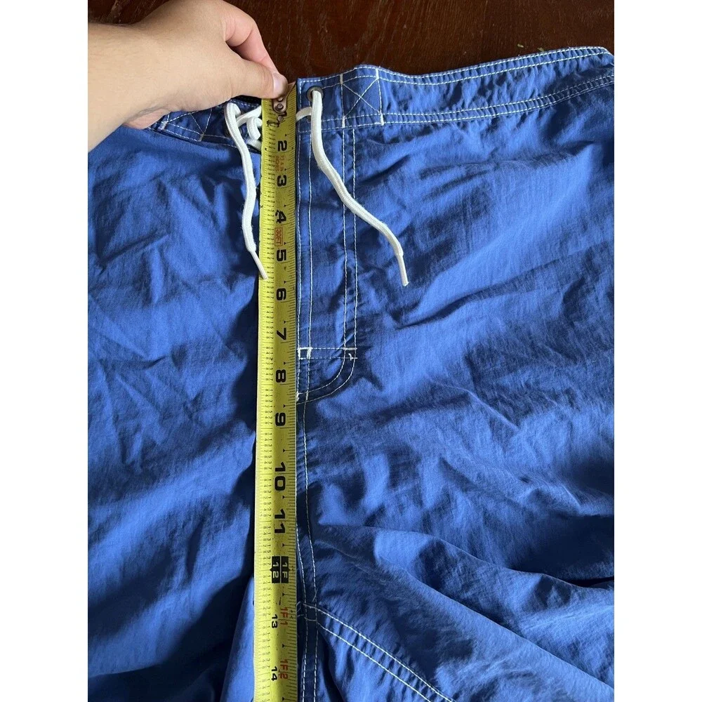Vintage Mens Ralph Lauren Polo Swim Suit Trunks XL Blue Board Beach Velcro Short